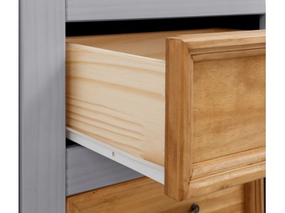 Balcão buffet de madeira vértico estilo alemão cinza lavado e cera | Coleção England